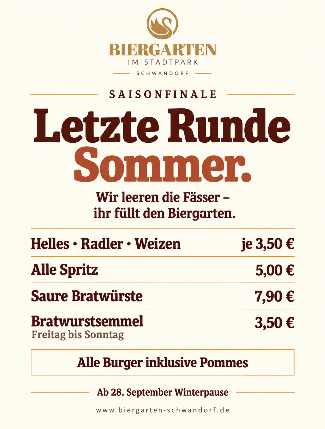 Plakat zum Saisonfinale Letzte Runde Sommer vom 14. bis 27. September 2026